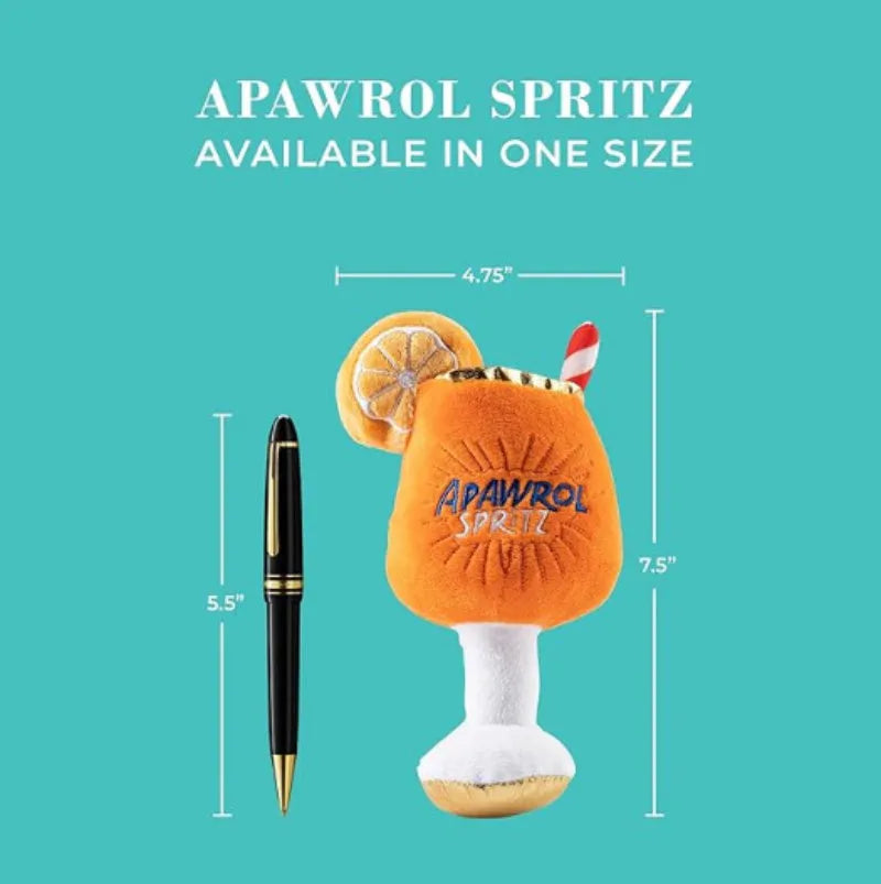 Yellow plush dog toy shaped like a wine glass with squeaker for interactive play.