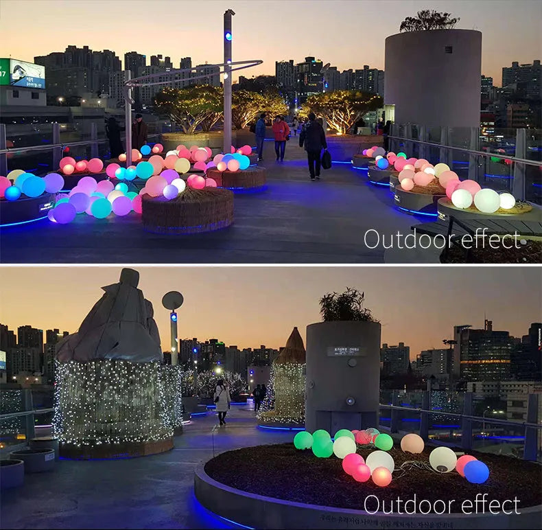 Waterproof LED luminous ball lamp for outdoor garden lighting with remote control