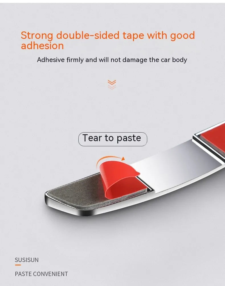 Four black plastic silicone car door bumper strips for side edge protection, each measuring 9.5 by 2 cm.