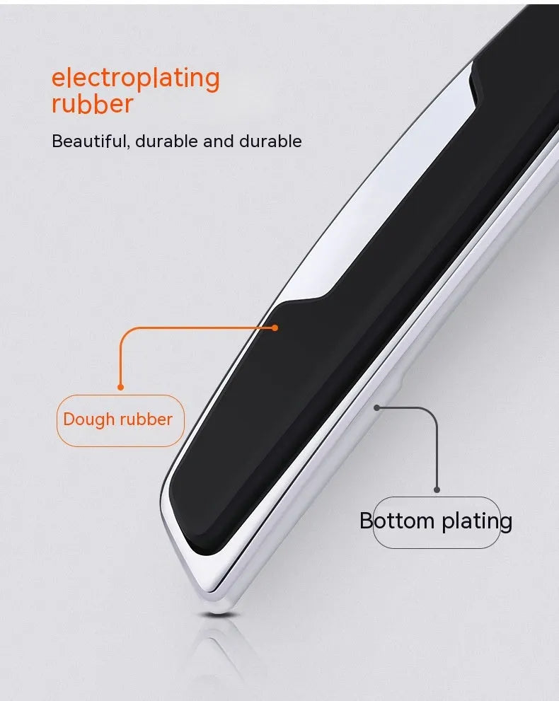 Four black plastic silicone car door bumper strips for side edge protection, each measuring 9.5 by 2 cm.