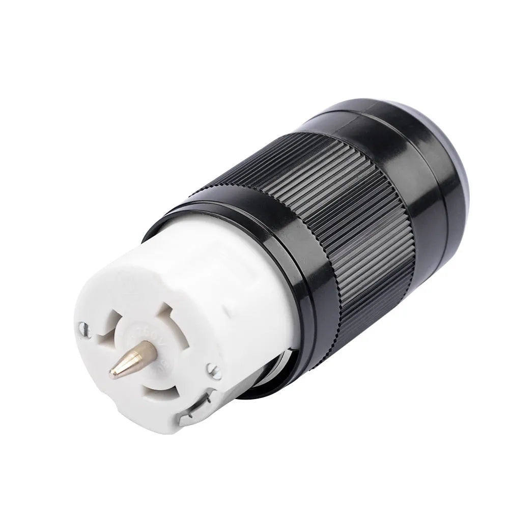 American standard 125V RV power plug with nylon body and rear pull ring in 50AFDC1 tip colour