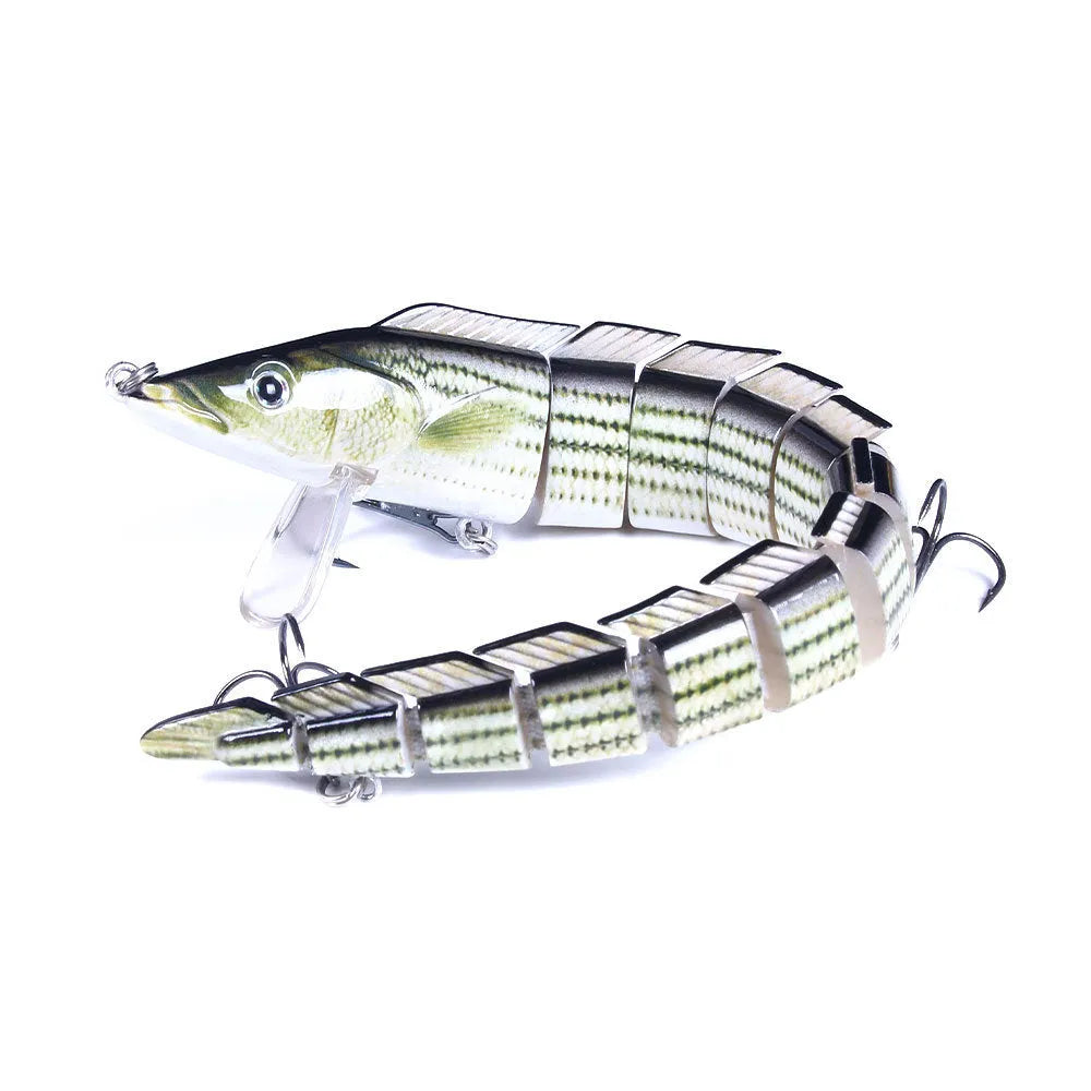 Multi-section simulated loach fishing lure measuring 23cm with articulated segments
