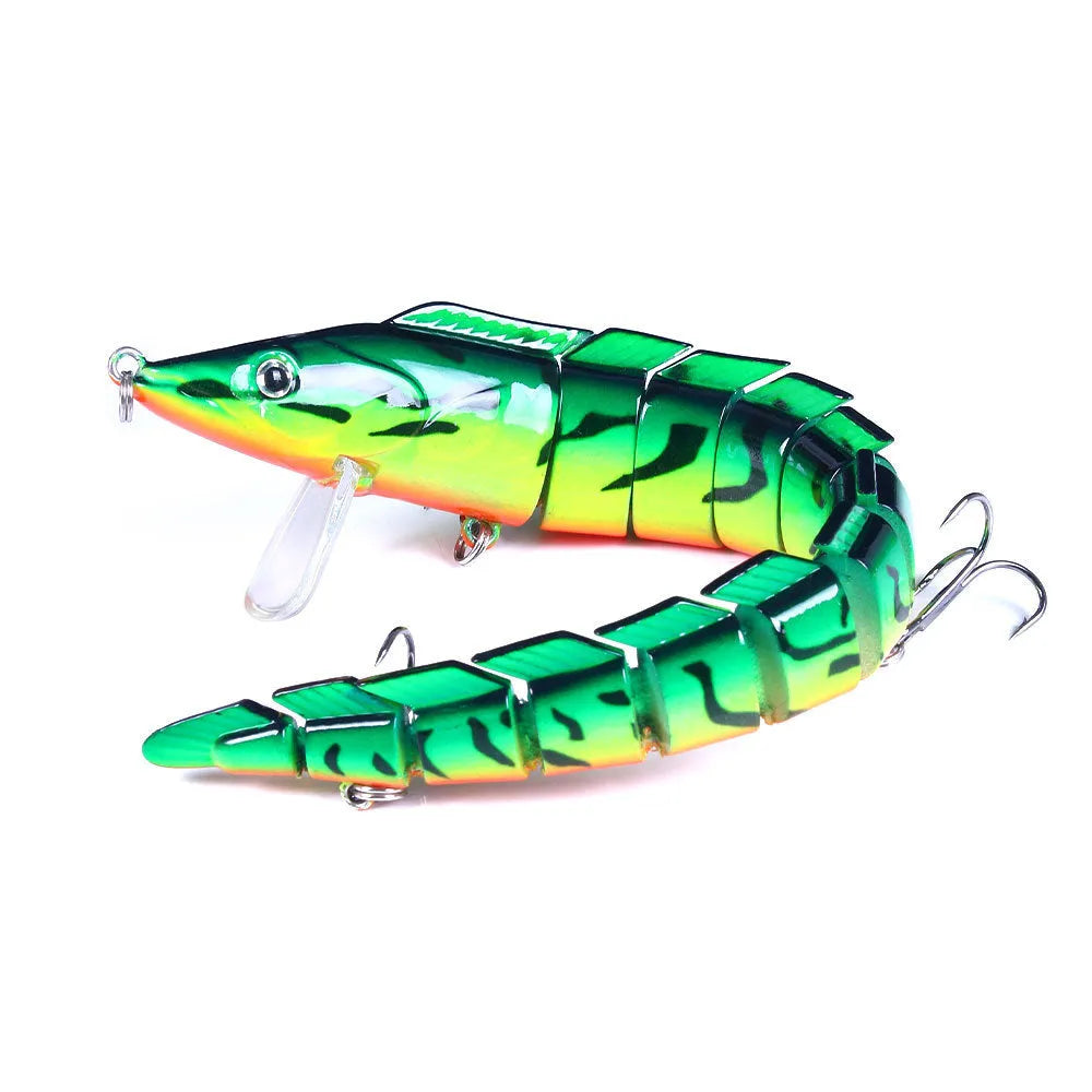 Multi-section simulated loach fishing lure measuring 23cm with articulated segments