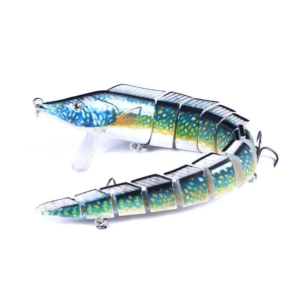 Multi-section simulated loach fishing lure measuring 23cm with articulated segments