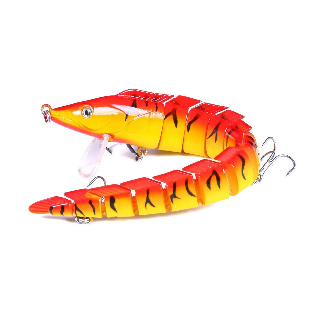 Multi-section simulated loach fishing lure measuring 23cm with articulated segments