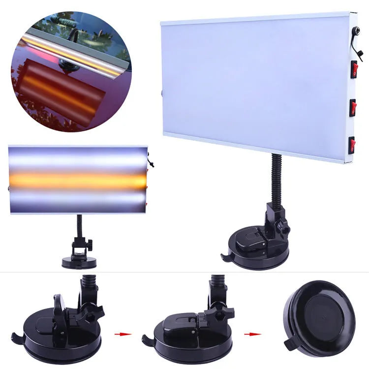 MPT X009 white car dent repair detector kit with concave inspection light and professional tools