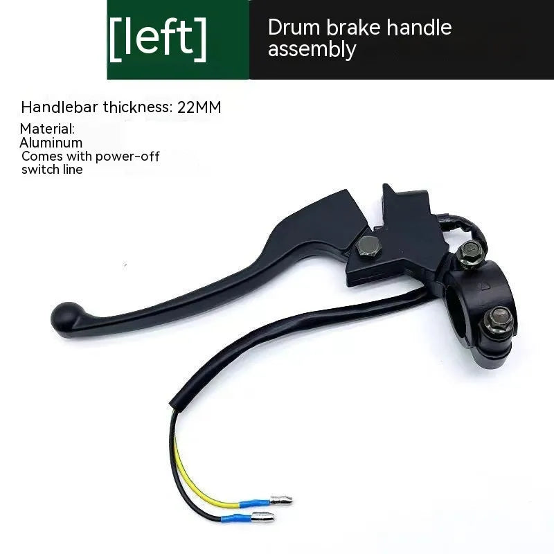 Aluminium alloy brake handle assembly with 22mm thick handle and integrated power off switch line
