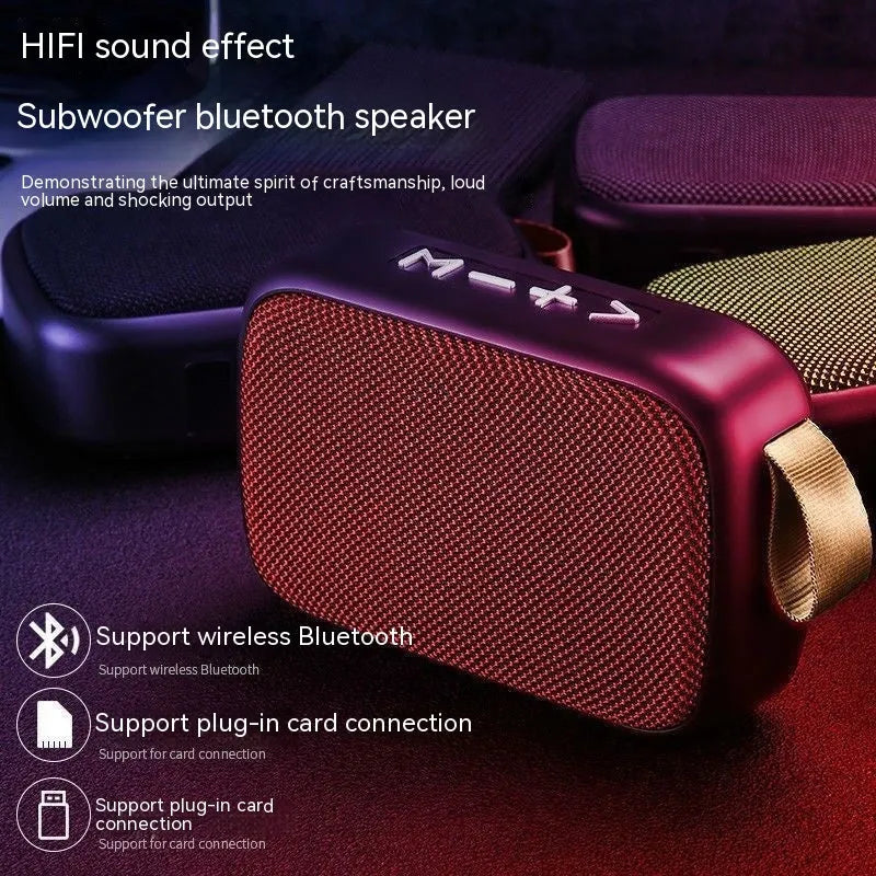 G2 fabric Bluetooth outdoor portable speaker in black with metal grille, side view