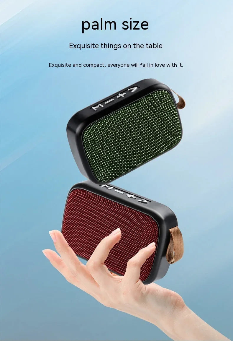 G2 fabric Bluetooth outdoor portable speaker in black with metal grille, side view