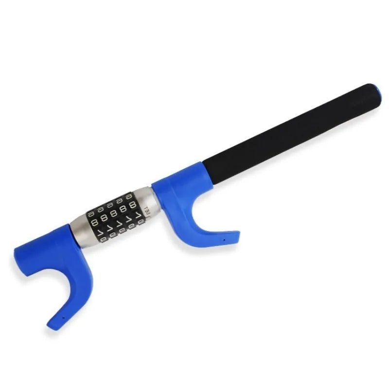 Password-protected car steering wheel U-lock in alloy steel