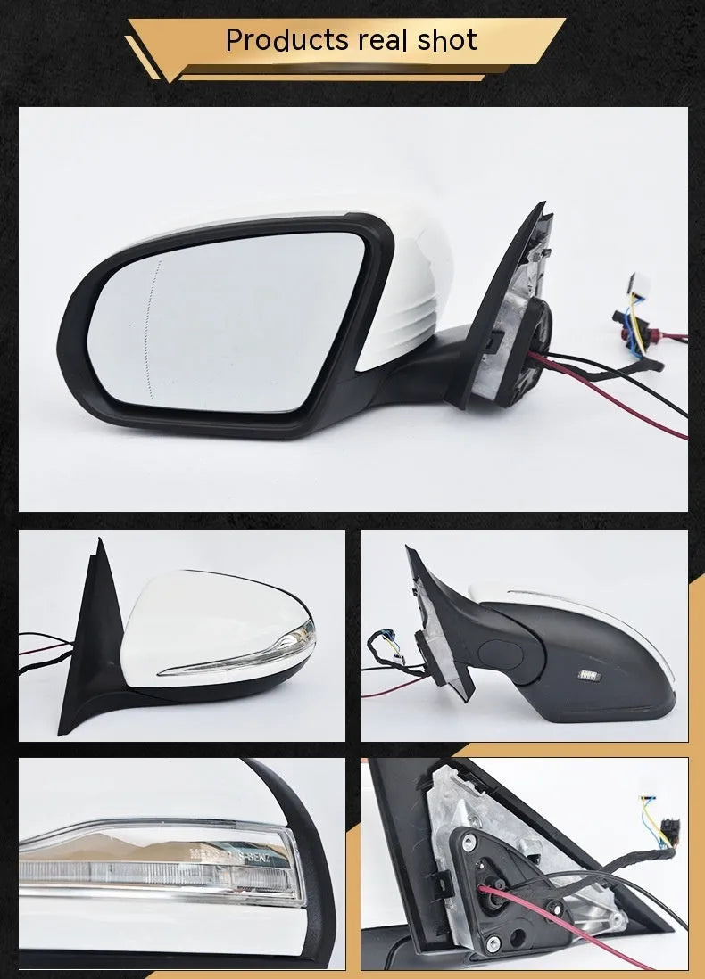 Mercedes-Benz W205 C-Class black rearview mirror assembly replacement part
