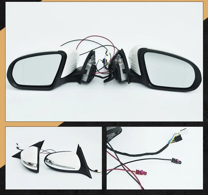 Mercedes-Benz W205 C-Class black rearview mirror assembly replacement part
