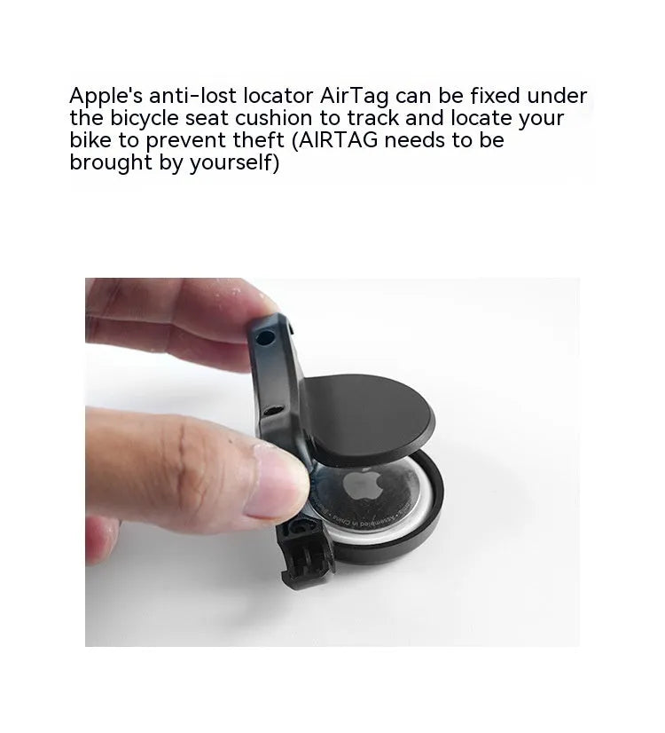 Black ABS plastic bicycle GPS tracker mounting bracket kit for seat bow installation with anti-theft hardware