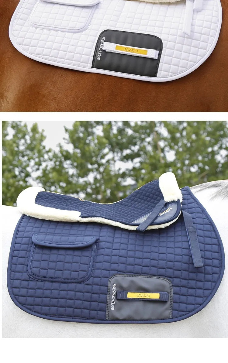 Riding shock absorption wool pad for waist protection in equestrian and cycling sports
