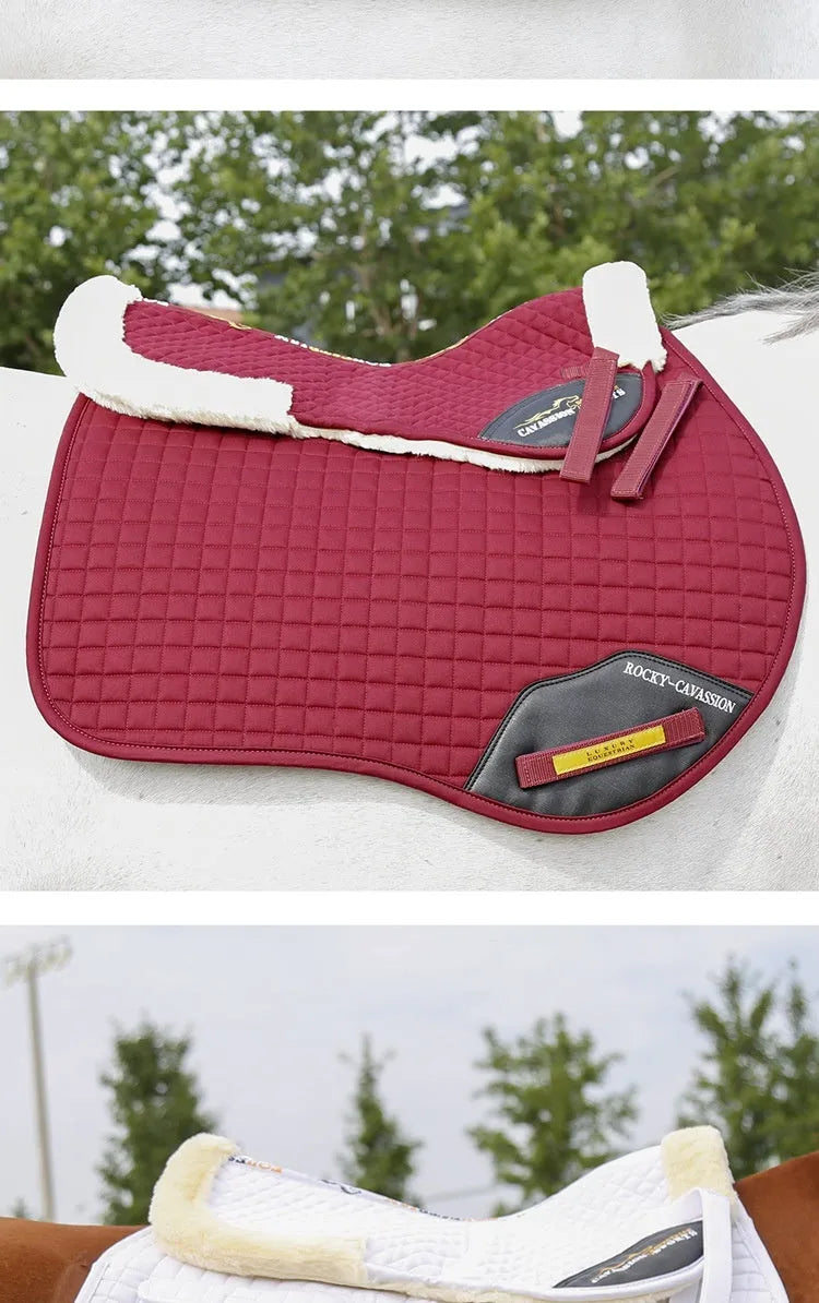 Riding shock absorption wool pad for waist protection in equestrian and cycling sports