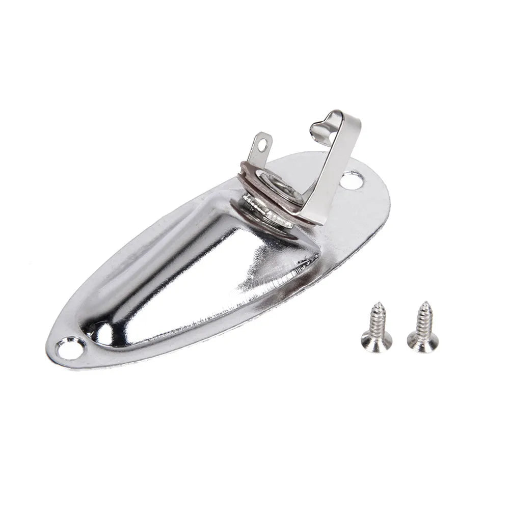 Black and silver electric guitar socket jack connector for guitar and bass output
