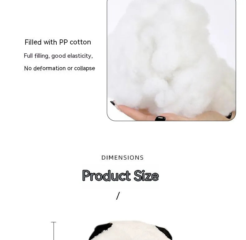 Cartoon panda design plush automotive seat cushion and lumbar support pillow