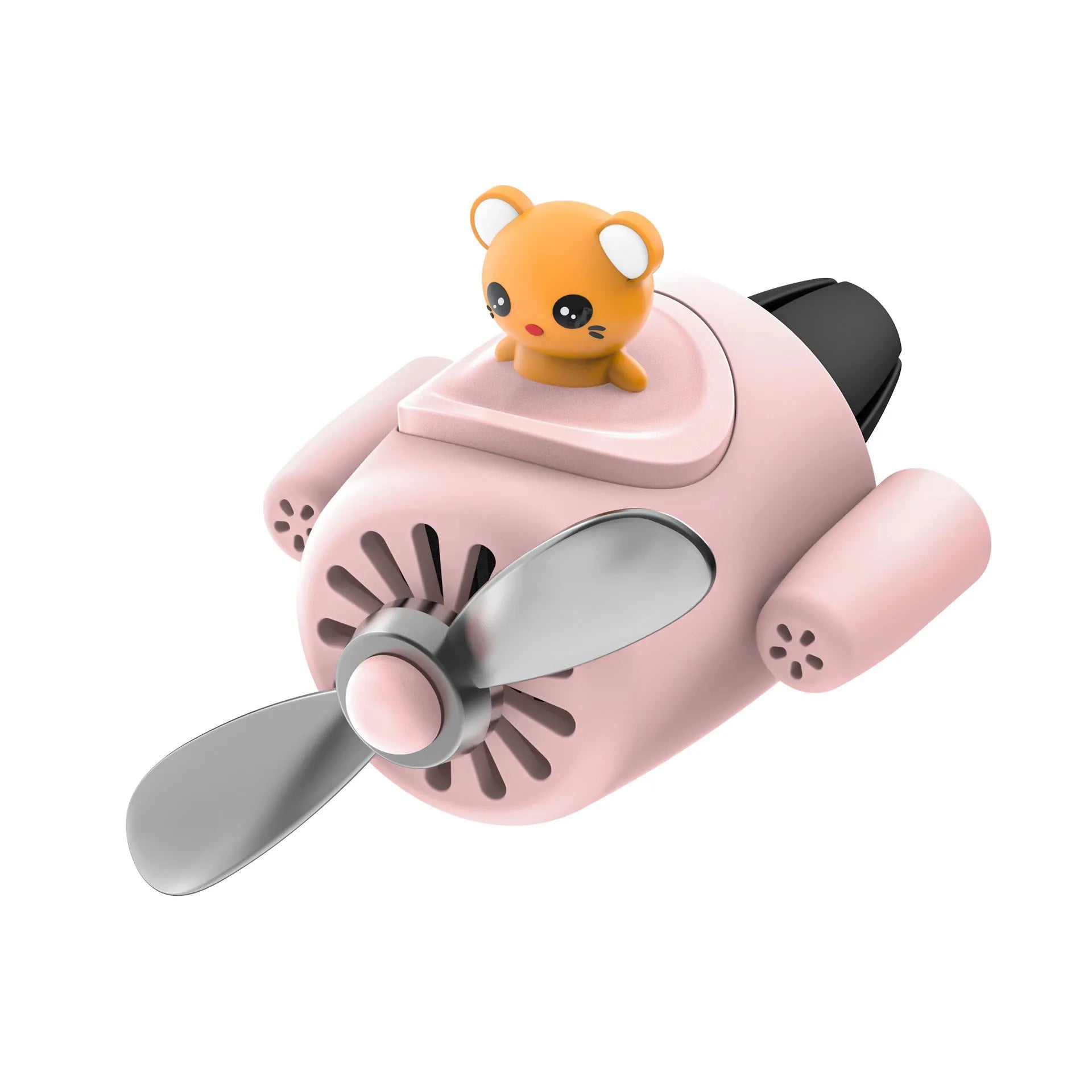 Cartoon aeroplane-shaped plastic car air vent aromatherapy diffuser with fragrant inserts.