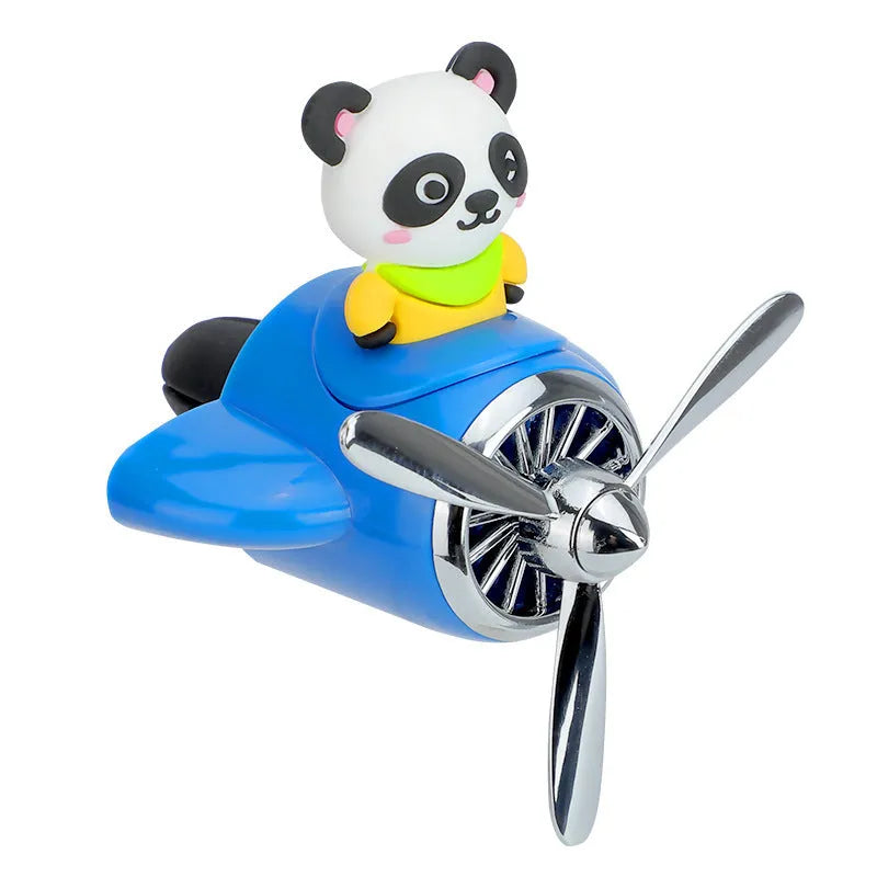 Cartoon aeroplane-shaped plastic car air vent aromatherapy diffuser with fragrant inserts.