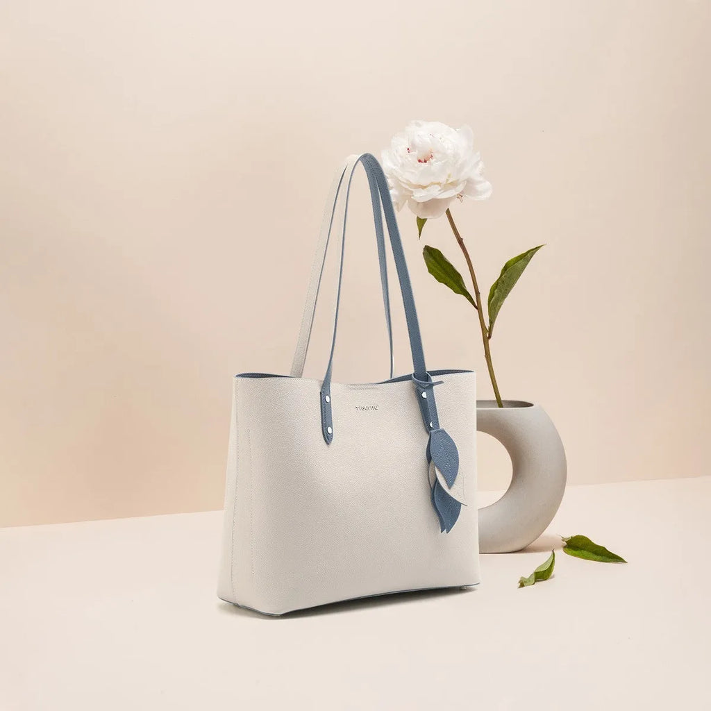 Women's large capacity leather crossbody handbag, apricot or black, 28x35x13cm, shell shape with soft handle