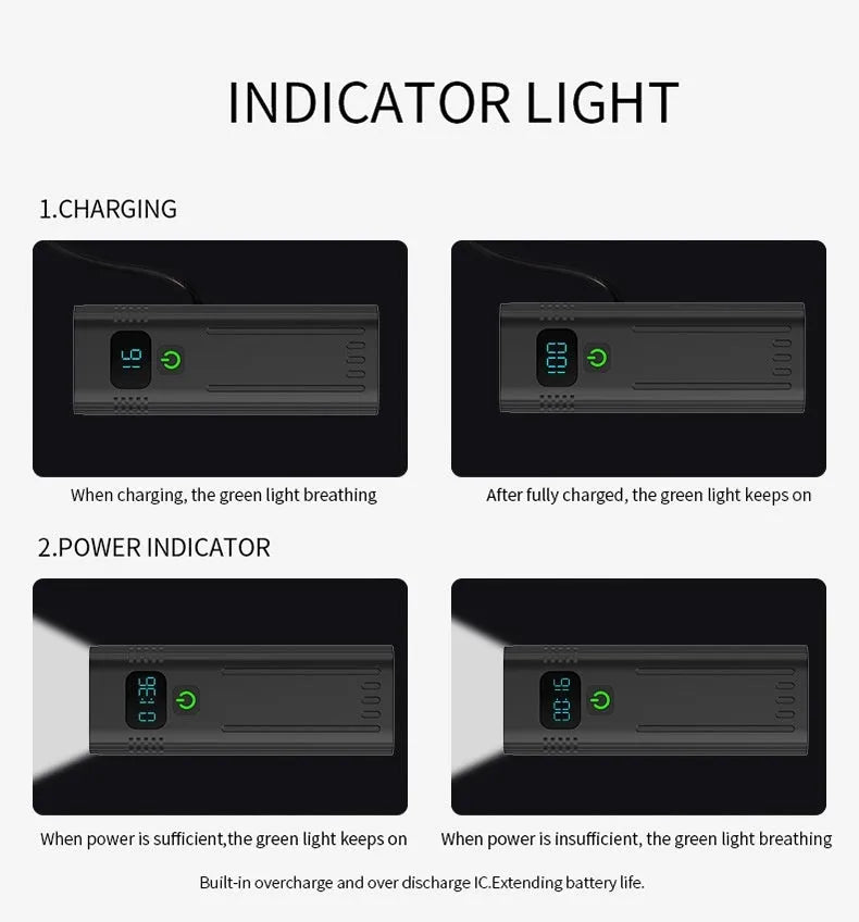 Black KX12DF digital display bicycle headlight with aluminium alloy body mounted on a handlebar bracket.