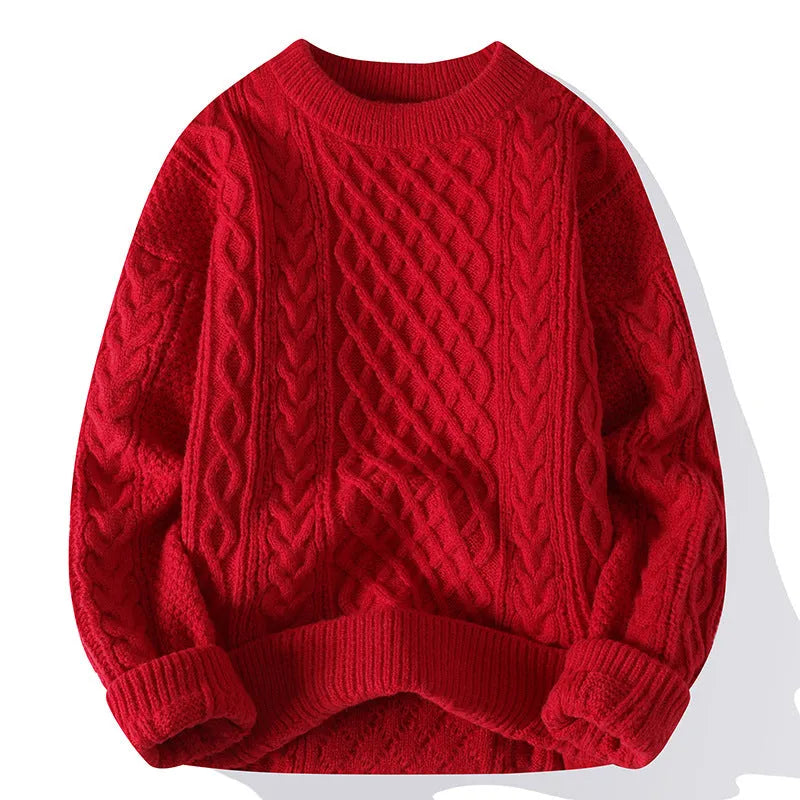 Men's casual knitwear pullover in khaki from Vinylon, available in sizes M to 3XL