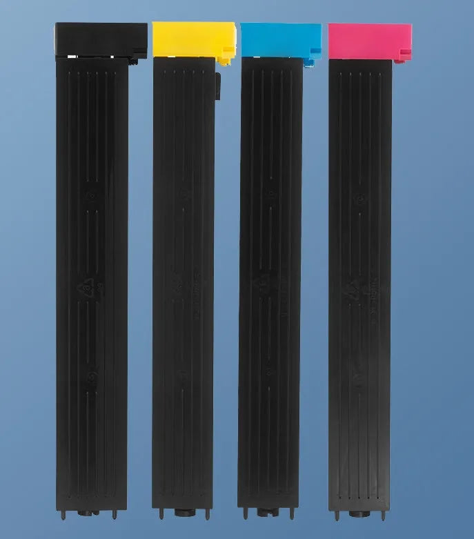 Sharp copier toner cartridge kit with black, cyan, yellow, magenta toners, drum units, and development chamber.