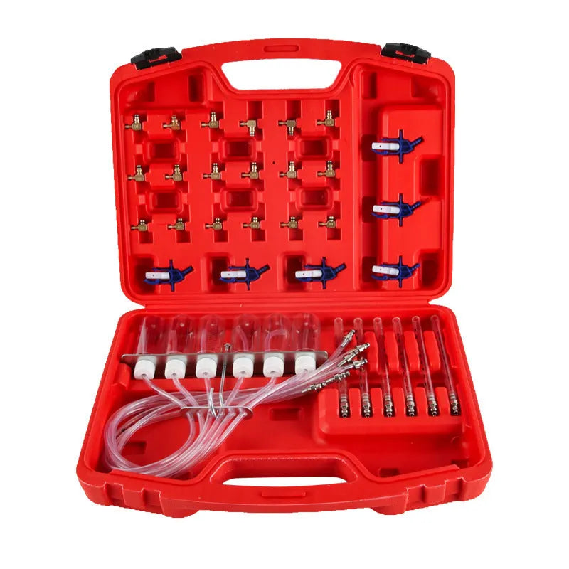 Brass and plastic fuel injection oil return measuring instrument for automotive diagnostics