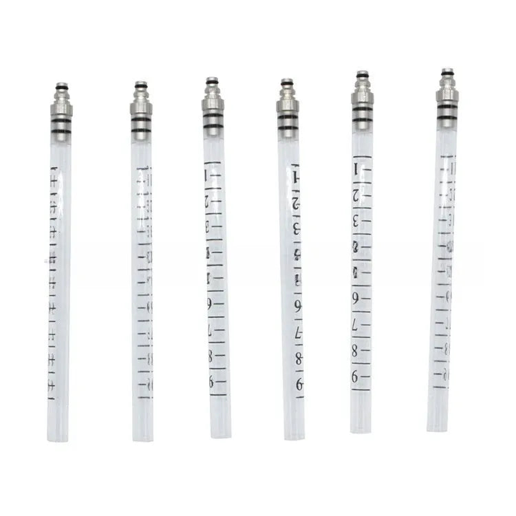 Brass and plastic fuel injection oil return measuring instrument for automotive diagnostics