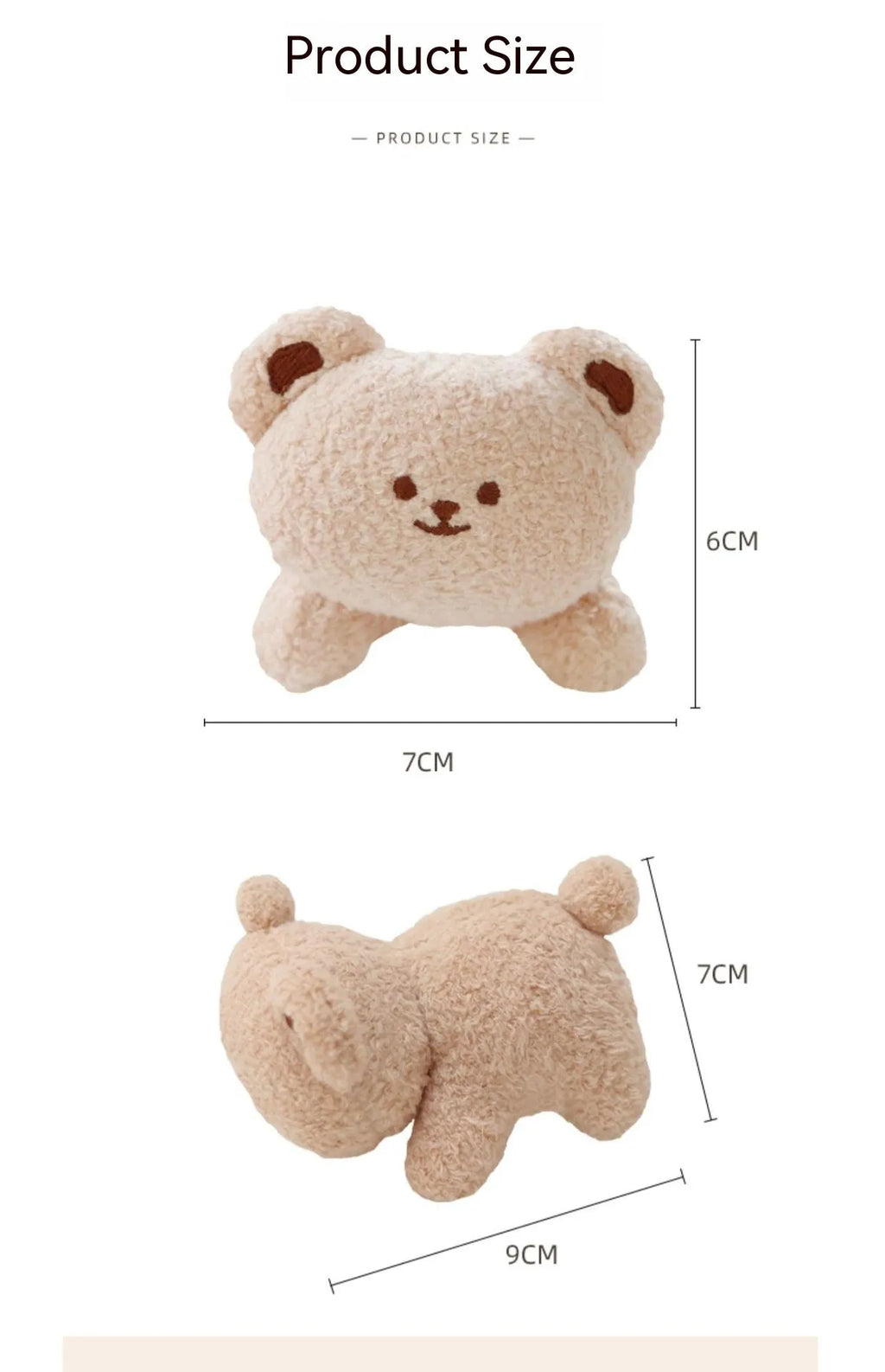 Cartoon-style fabric plush doll for car centre console decoration in bear or rabbit designs