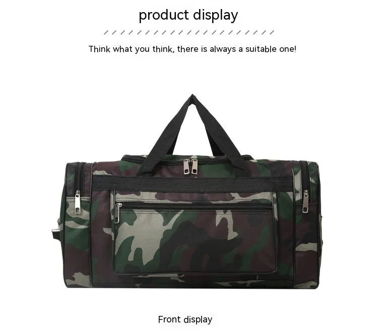 Camouflage pattern waterproof luggage bag with below 20-litre capacity and striped polyester lining