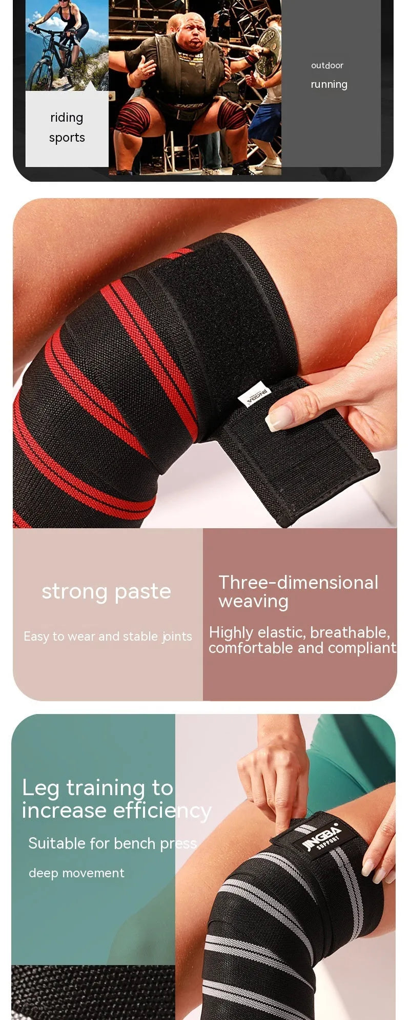 Adjustable knee pads in blue, grey, red, or yellow for sports protection