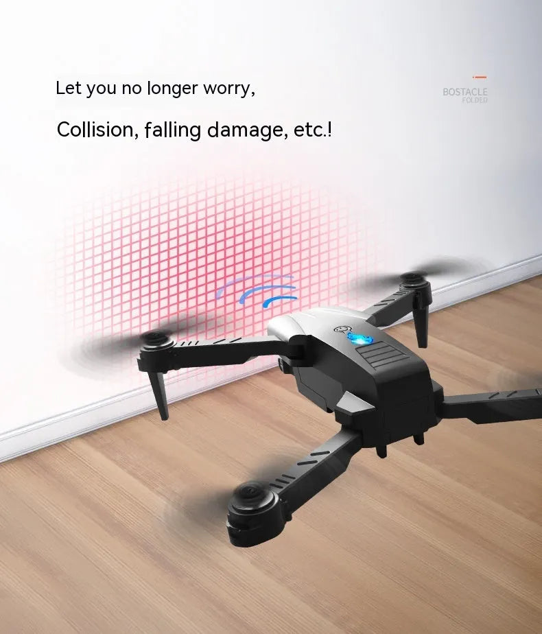 Four-axis plastic drone with 4K dual camera and three-side obstacle avoidance, 30-50cm size