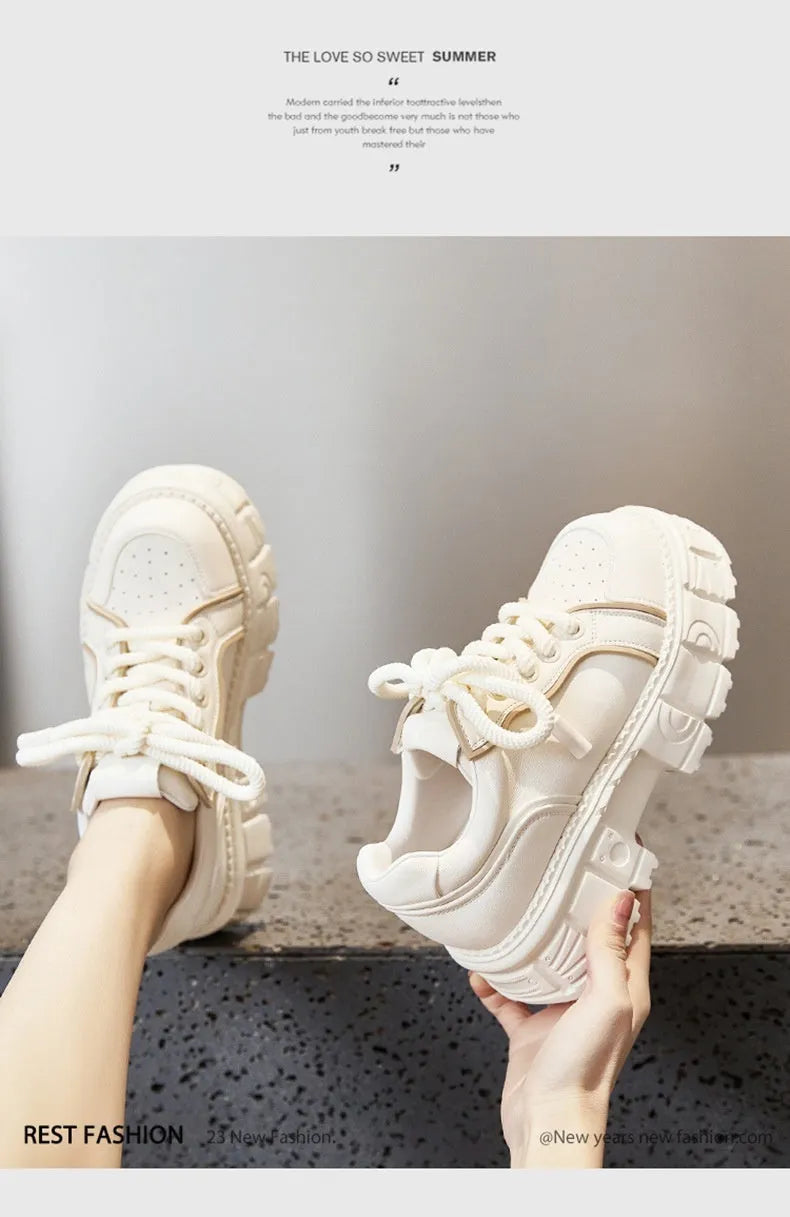 Spring muffin bottom leather shoes in beige or pink with viscose upper and rubber foam sole