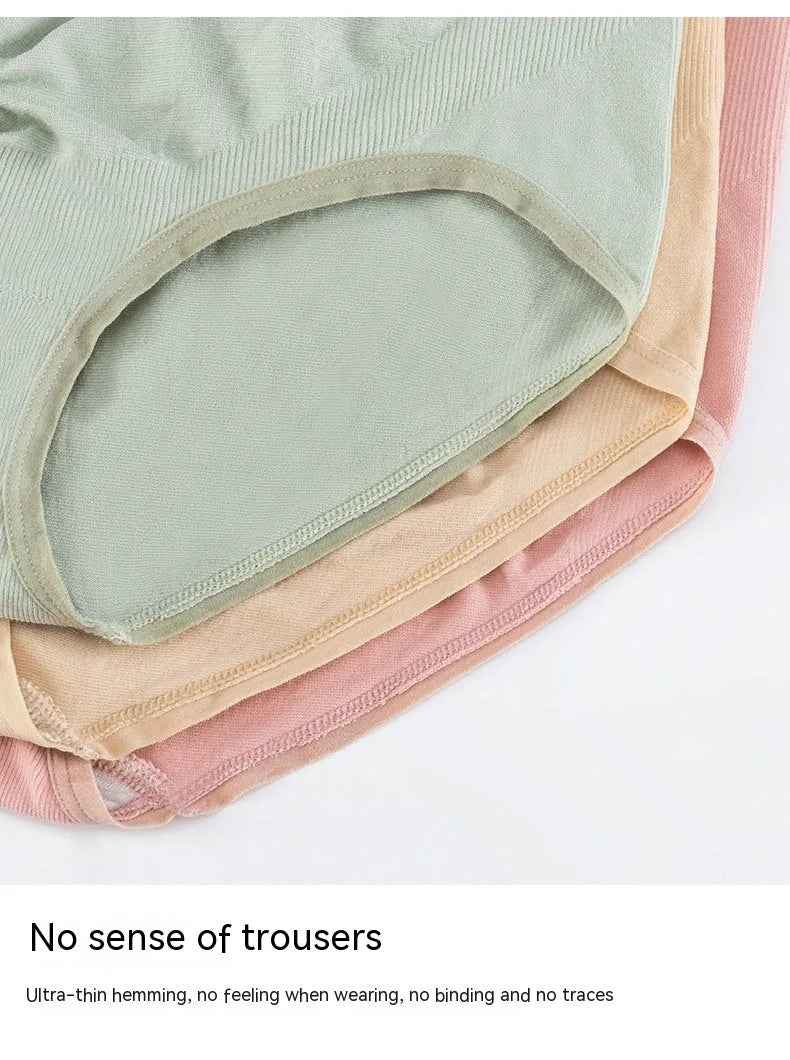 Thin seamless cotton crotch high-waist maternity underwear for pregnant women in neutral colours