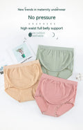 Thin seamless cotton crotch high-waist maternity underwear for pregnant women in neutral colours