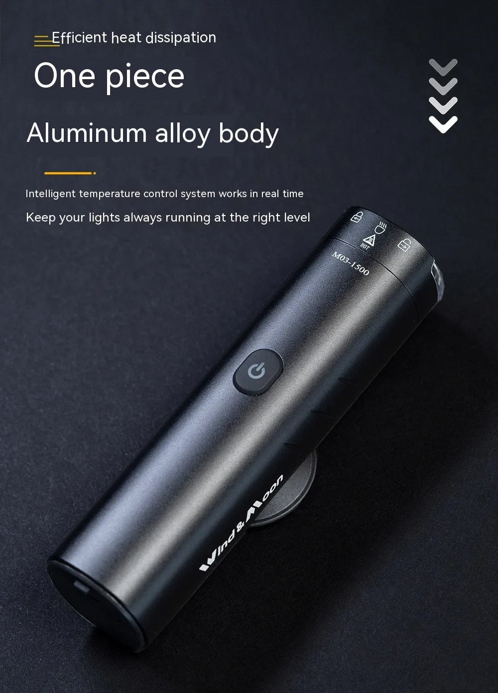 Rechargeable bicycle headlight for road and mountain bikes with 1200 or 1500 lumens output for night cycling