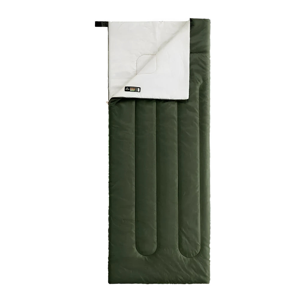 Camping thin portable envelope sleeping bag for adults in navy blue with hollow cotton filling