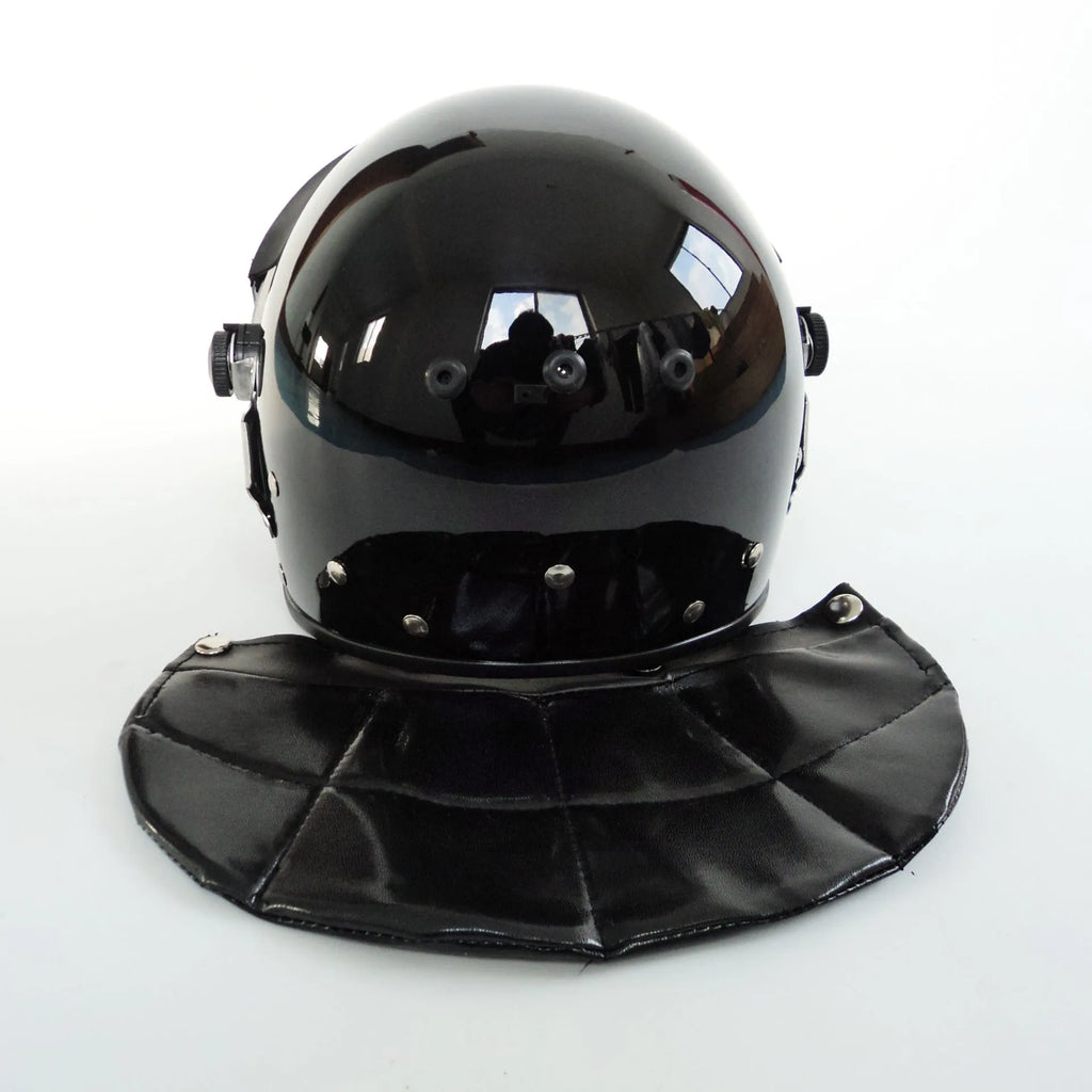 Special riot helmet in black polycarbonate, one size, for outdoor security use