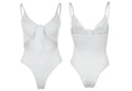 One-piece swimsuit tie knot print open back solid colour women's polyester swimsuit ZC2520