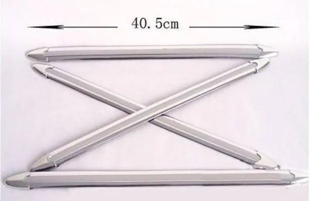 Set of 4 silver electroplated car anti-collision bumper strips each 41cm long with black adhesive backing