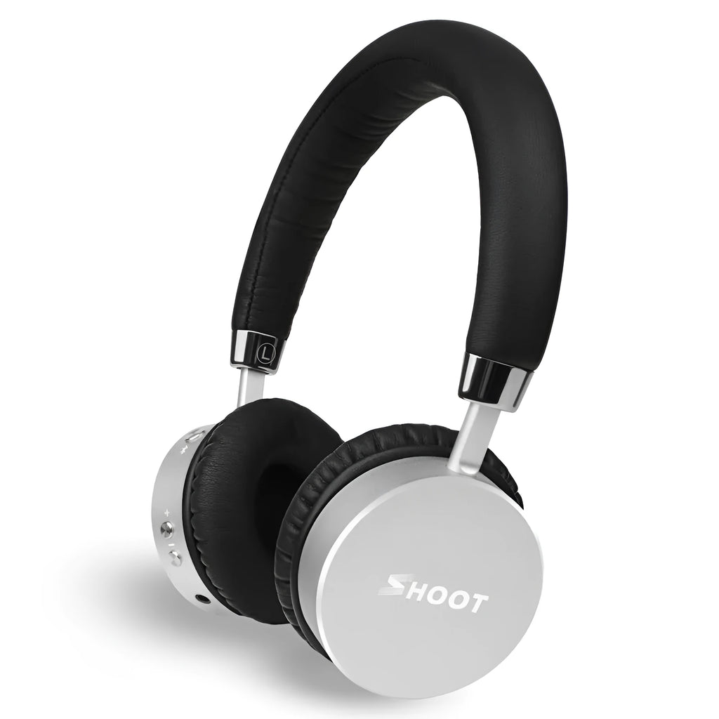 Wireless Bluetooth headset over-ear with 40mm driver, 290mAh battery, 10m range, includes USB and headphone cables