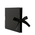 DIY handmade photo album with coil binding in yellow or black, showing its 290mm by 215mm size.