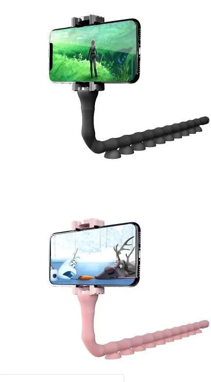 Flexible worm design mobile phone holder with suction cup mounting and 62cm reach