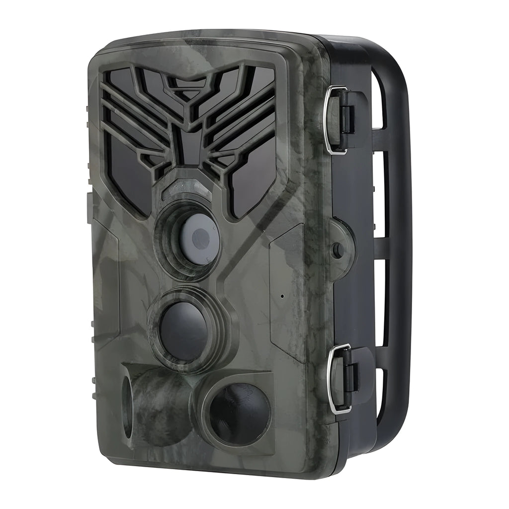 Wifi830 model Wi-Fi enabled trail camera with camouflage finish on a tree branch