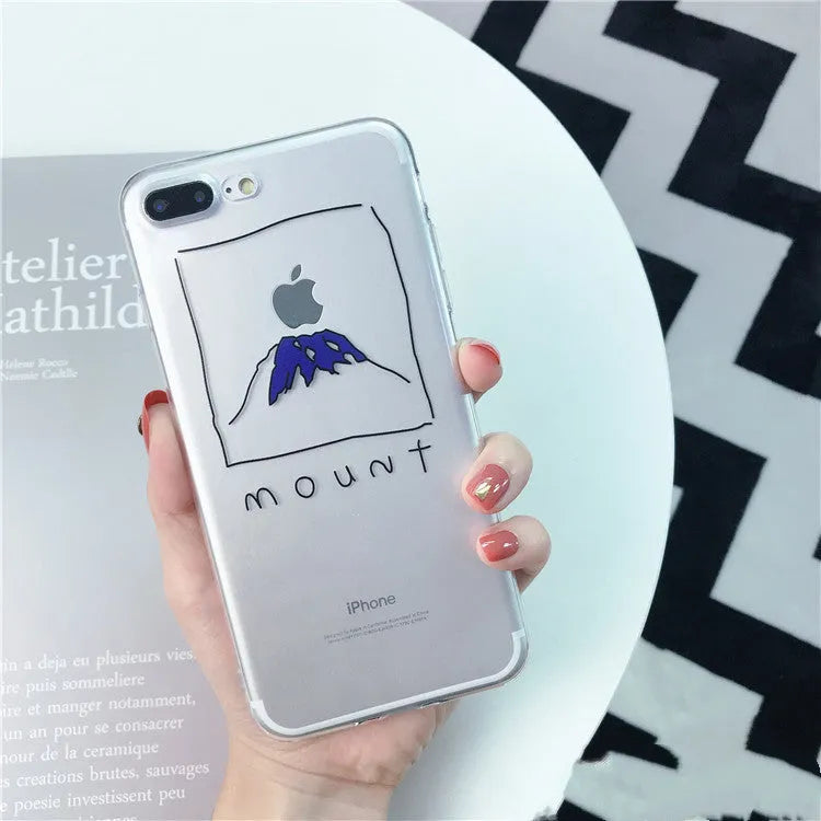 Flexible TPU protective case for iPhone 6 to 11 series, slim simple style, picture colour