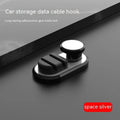 ABS silicone car storage hook for data cable organisation in dark green colour