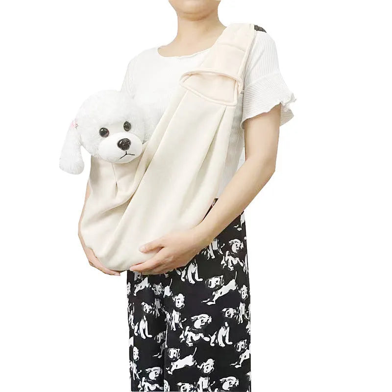 Adjustable shoulder strap dog pet bag in soft polyester material for dogs under 7.5kg