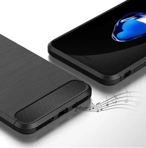 TPU shockproof iPhone case in black showing compatible models from iPhone 6 to XS Max