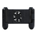 Black Bluetooth mobile game controller with cooling vents, compatible with Apple iPhone.